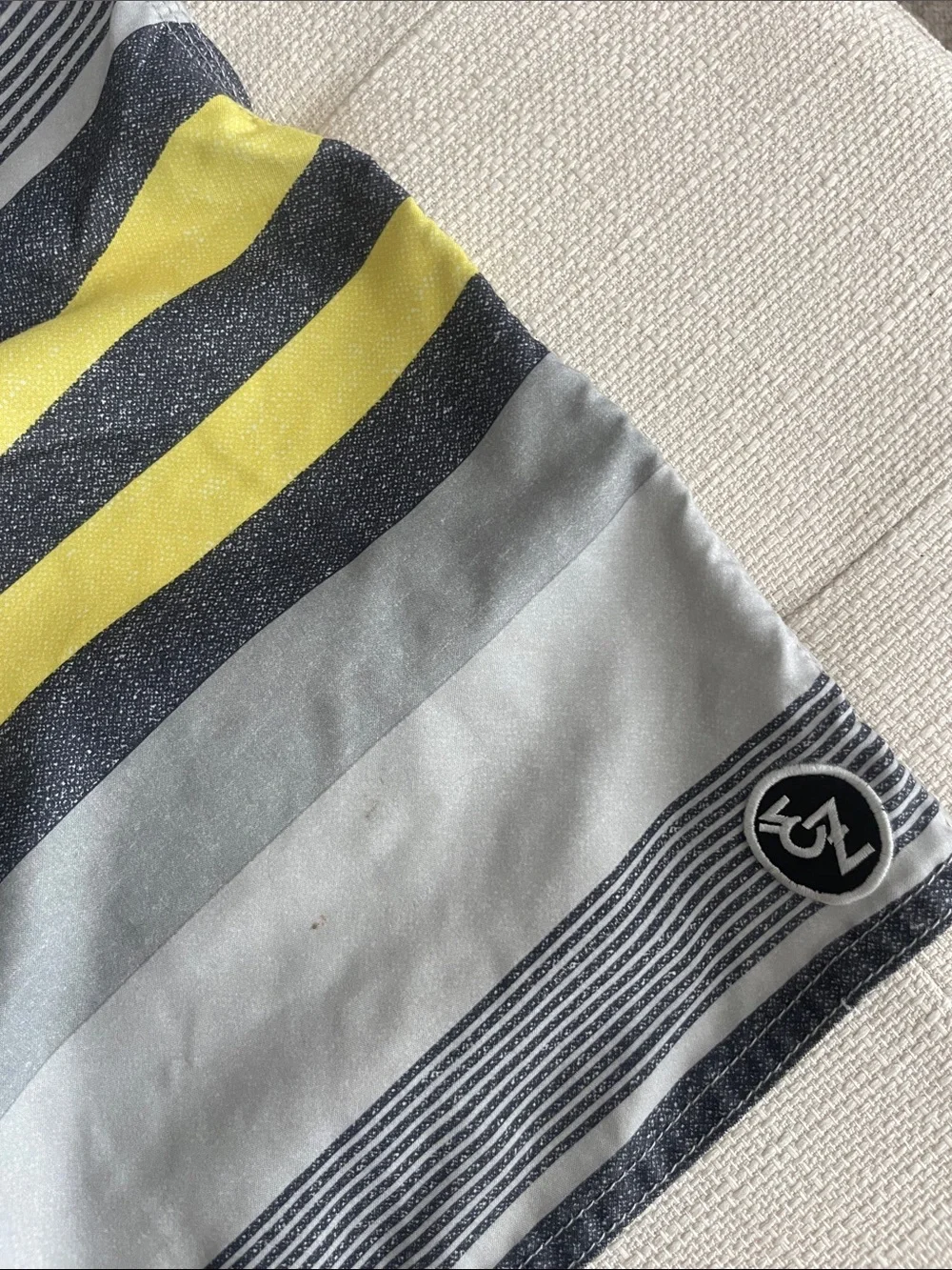 Ezekiel Men's Yellow & Gray Striped Board Shorts